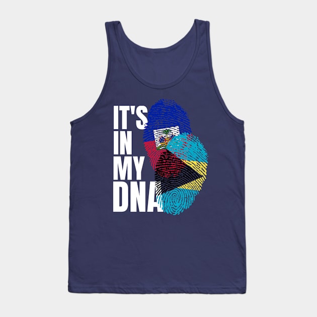 Haitian And Bahamian Mix DNA Flag Heritage Gift Tank Top by Just Rep It!!